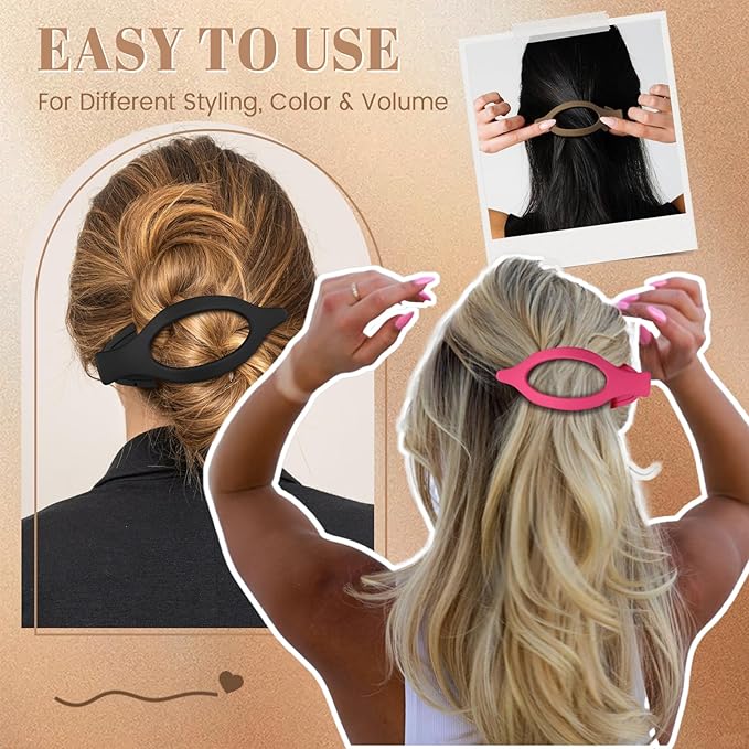 Flat Hair Clips for Women-8Pcs Large Matte No-Slip French Concord Claws, Accessories for Thick & Thin Hair (Colorful, Oval)