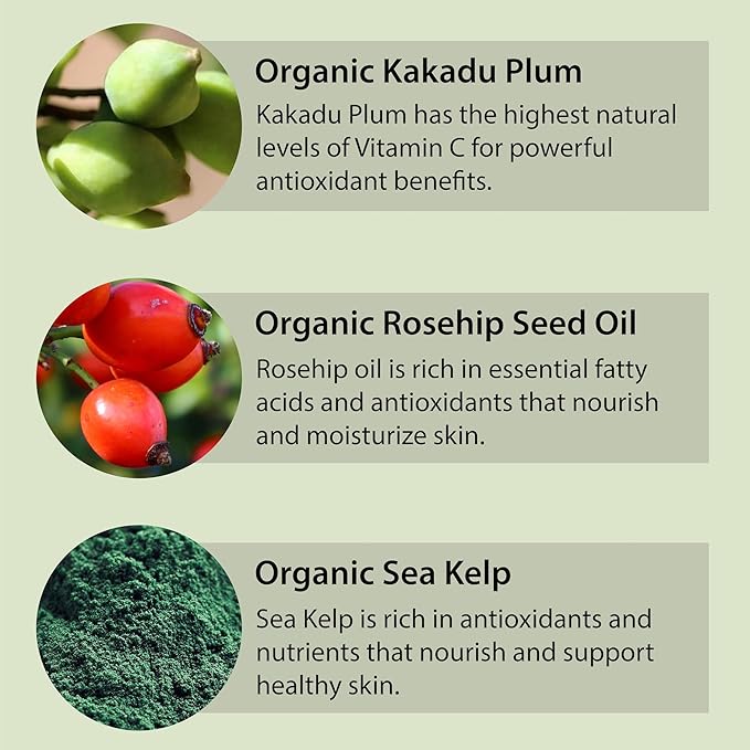 Amara Organics Kakadu Plum Vitamin C Eye Cream - USDA Certified Organic Skin Care - 0.5 fl oz