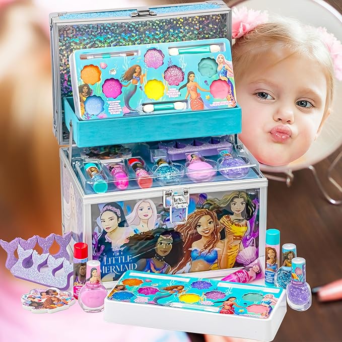 Little Mermaid Train Case Beauty Set, Kids Makeup