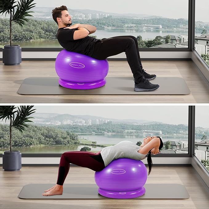 Fitvids Anti-Burst and Slip Resistant Exercise Yoga Fitness Birthing Ball with Quick Pump, 2,000-Pound Capacity, Multiple Colors and Sizes