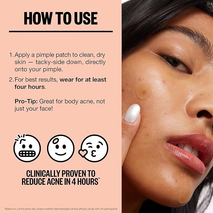 PEACE OUT Acne Healing Dots Hydrocolloid Pimple Patches, Acne Spot Patches with Salicylic Acid, Retinol, and Aloe Vera for Blemishes and Breakouts, 60 Count