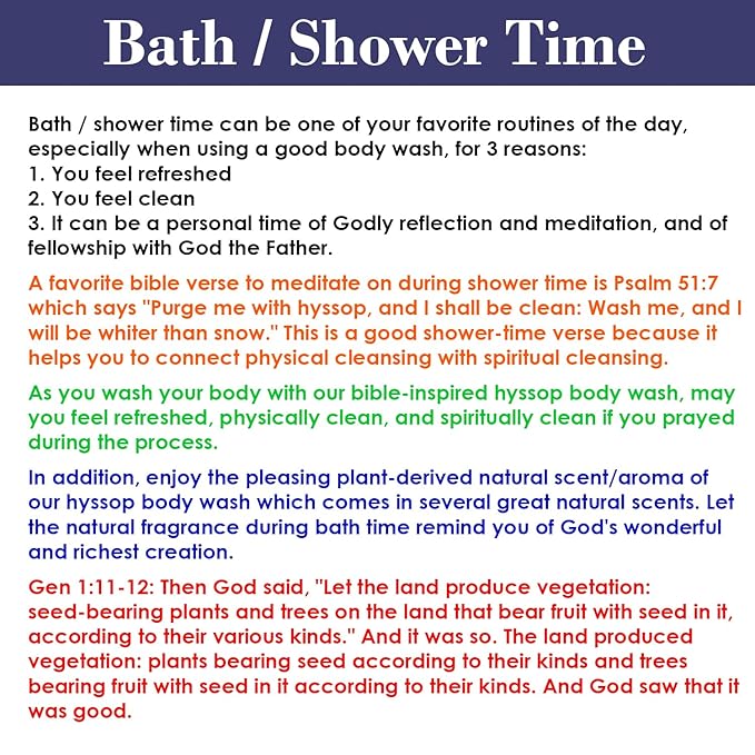 BIBLE N Beautyoils Cleanse Me With Hyssop Natural Hair and Body Wash, Organic Hyssop Infused Shampoo and Body Wash for Nourishing and Refreshing Hair & Body Cleansing
