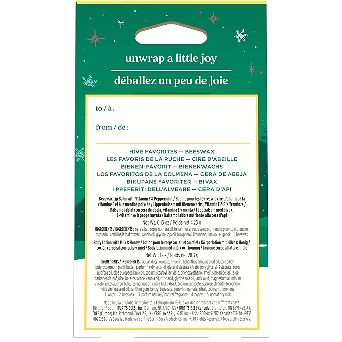 Burt's Bees Hive Favorites Beeswax Holiday