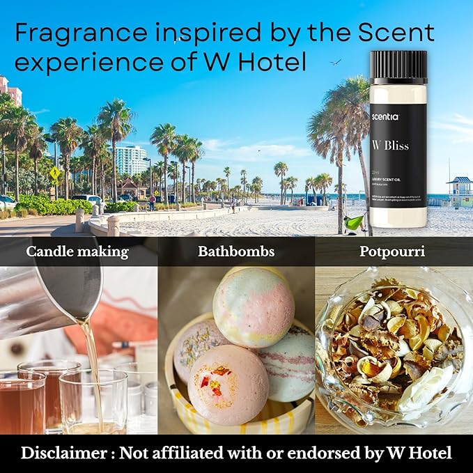 Scentia W Bliss Diffuser Oil Inspired by W Signature Hotel - 20 mL 0.67 fl oz - Aromatherapy Oil for Diffusers, Candle Making & DIY Crafts - Thanksgiving & Holiday Gift