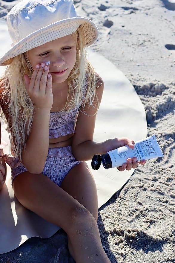 Zoey Naturals SPF 50+ Sunscreen for Babies & Children - Water-Resistant, Reef-Safe, Non-Nano Zinc Oxide, for Sensitive Skin & Kids, Made in USA