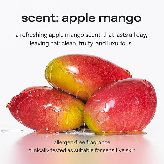 glow apple mango treatment hair mask | silicone‑free formulation for scalp & hair | intensive moisture & smoothing for brittle | rich tropical apple‑mango scent | 8.45 fl oz