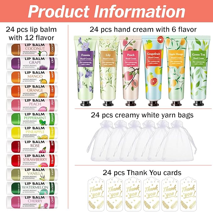 AZEN 24 Sets Hand Cream Bulk Guests