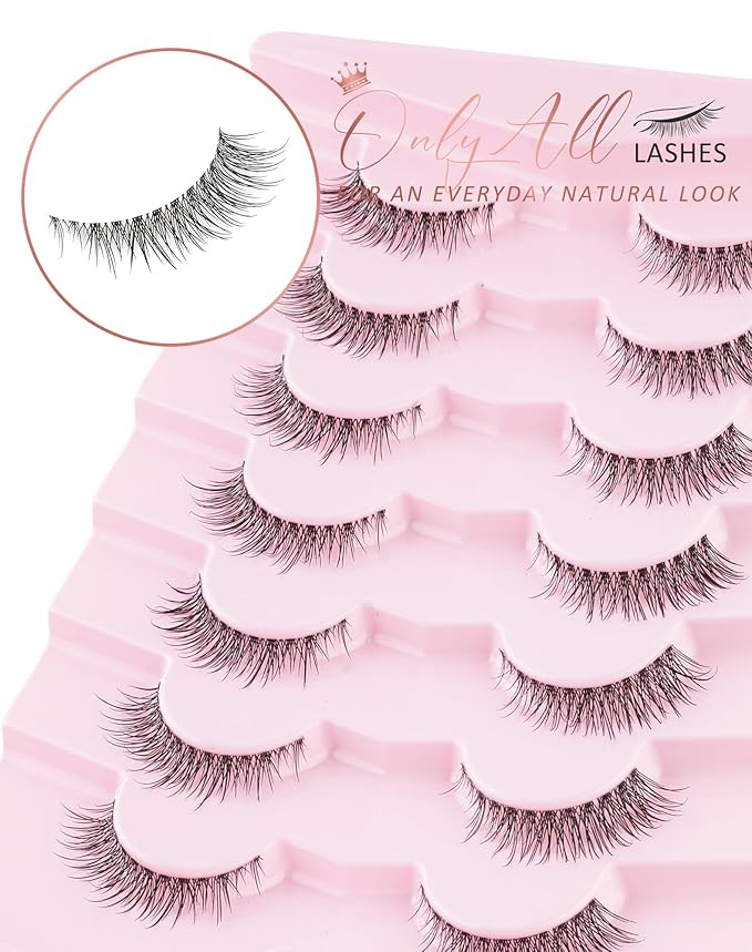 Onlyall Natural False Lashes Wispy Fake Eyelashes 7 Pairs B93