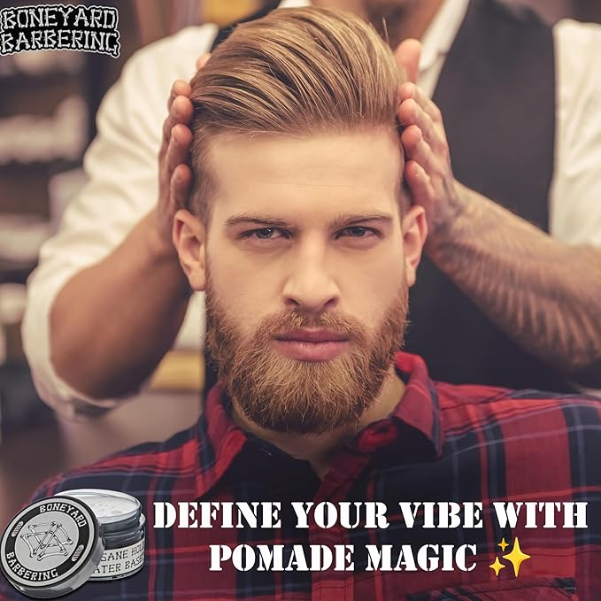 Boneyard Barbering Matte Hair Wax Pomade, Water Based Styling Clay Pomade for All Hair Types Hair Paste for Men with No Shine Natural-Looking Hairstyle, Long-Lasting, Strong & Flexible Hold, 4 Oz