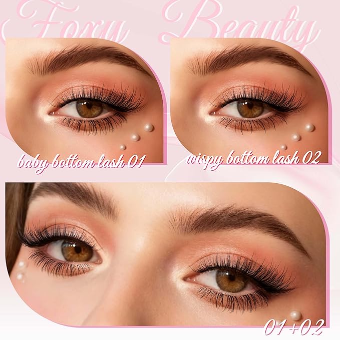 Foxy Beauty Natural Lash Clusters - Wispy & Fluffy Lash Clusters WideSpan Eyelash Clusters Lash Extension with FREE Bonus Lower Lashes;