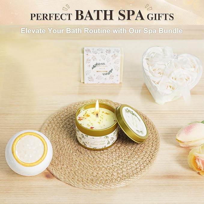 Valentines Day Gifts for Her Women Girlfriend Wife Daughter, 11 Pcs Birthday Gifts for Women Mom Her Best Friend Sister Grandma, Self Care Gift Get well Relaxing Spa Thank you Sympathy Gift Basket Set