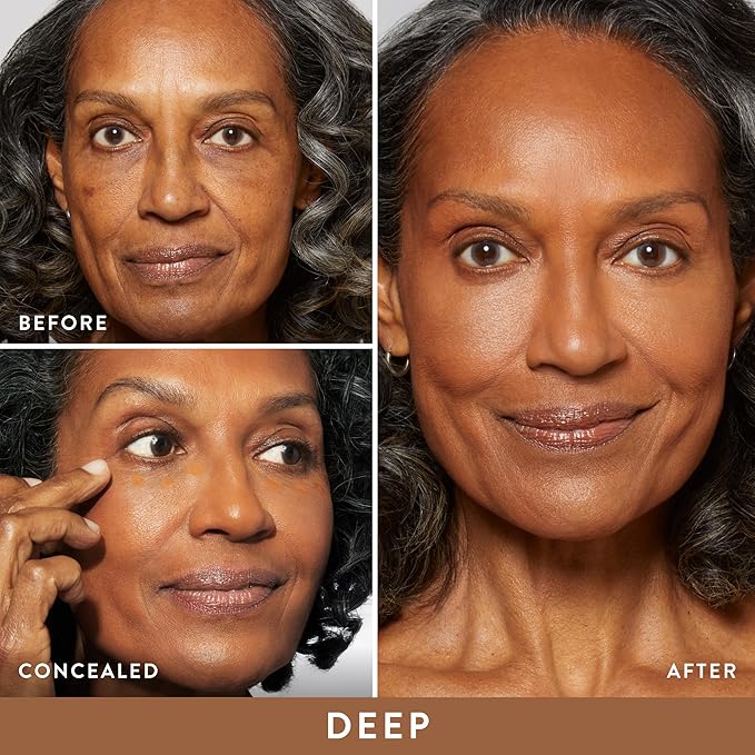 LAURA GELLER NEW YORK The Ideal Fix Concealer - Deep - Buildable Medium to Full Coverage Liquid Concealer - Covers Under Eye Dark Circles & Blemishes - Long-Lasting