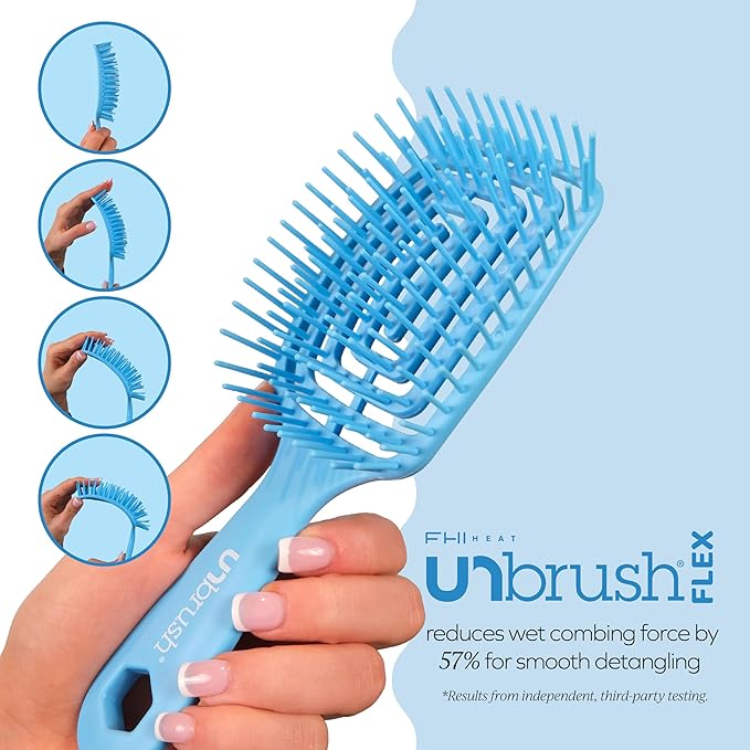 FHI Heat UNbrush Flex Detangling Hair Brush - Blue