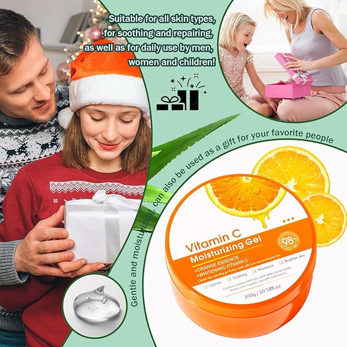 JunKuJK Moisturizing Gel for Face & Body,Non-sticky Gel After Sun Aloe Lotion Skin Care,Fast Absorbing Long Lasting Refreshing Hydrating Face Moisturizer for All Skin Types H
