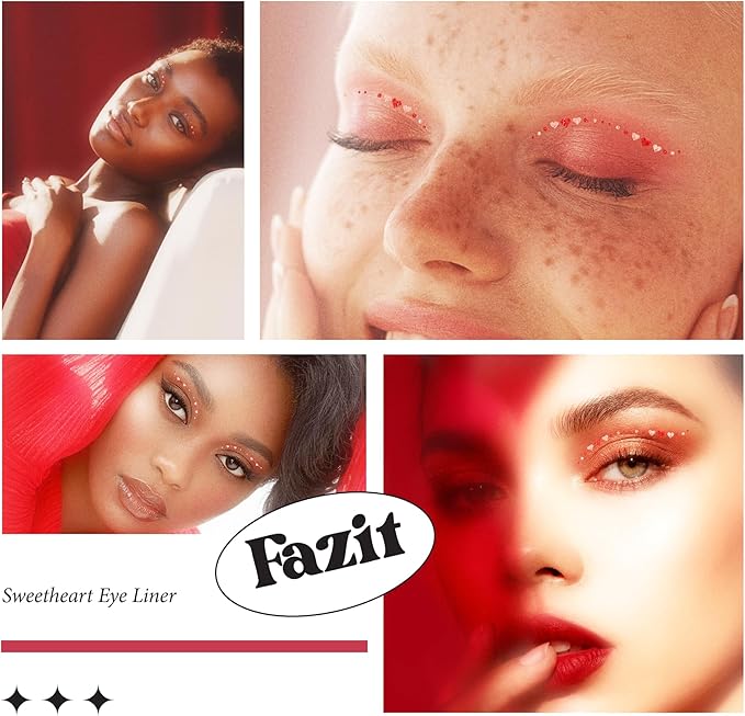 Fazit Makeup Patches - Sweetheart Wing Eyes - Glow Up Make-Up Patches - Cute Glitter Makeup Accessories for Women - Cosmetic Glitter for Face