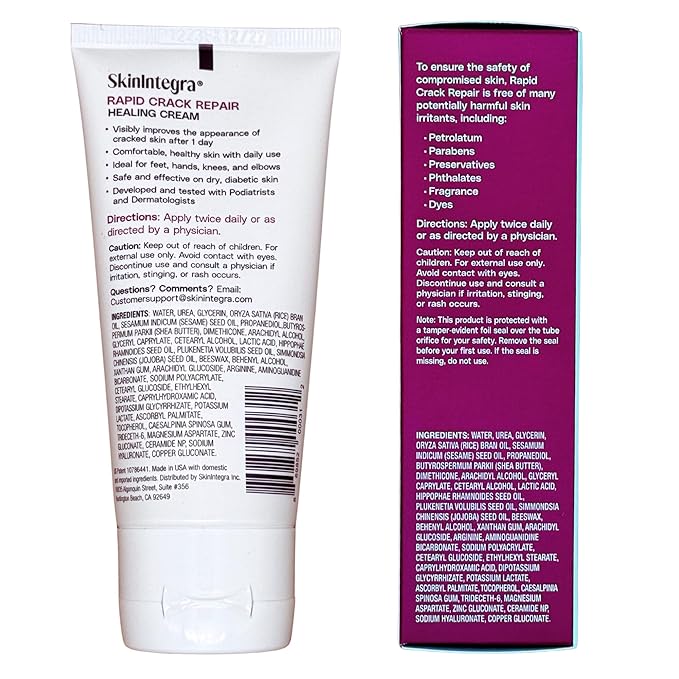 Rapid Crack Repair Cream, 25% Urea with Lactic Acid, Heals Cracked Heels and Diabetic Feet, Post-Surgery Scar Care, Fragrance-Free Barrier Cream, 3 oz