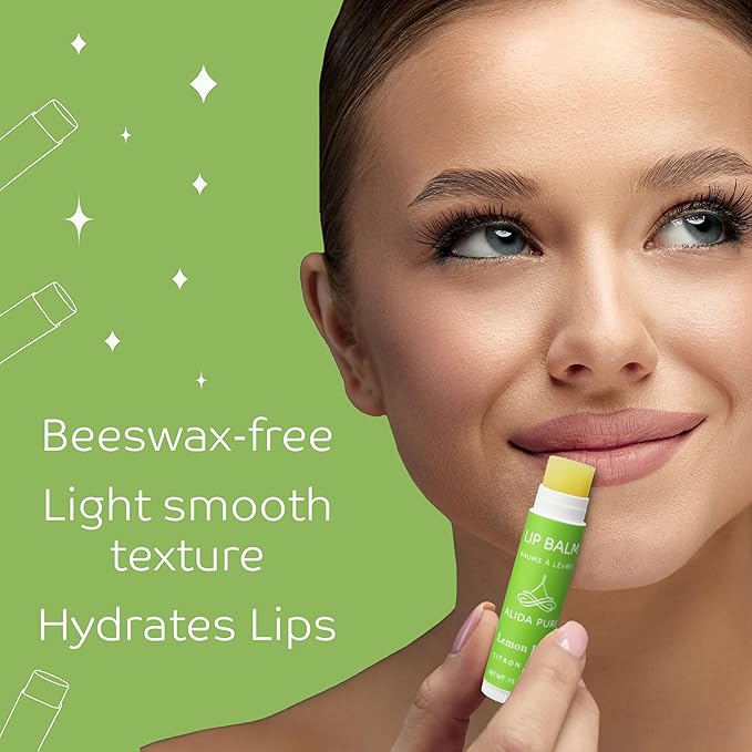 ALIDA PURE Citrus Lip Balm Collection, Vegan Set, Bees Wax Free, Coconut Oil Free, with Organic Jojoba and Avocado Oil, Vitamin E, Natural Moisturizer For Dry Cracked Lips, 3 Tube Set