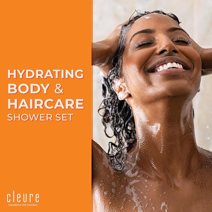 Cleure Fragrance Free Body Wash, Shampoo and Conditioner Set - 3 Piece Bundle - Hair Shampoo, Hydrating Conditioner & Shower Gel for Men & Women - 3 Pack, 12 fl oz ea
