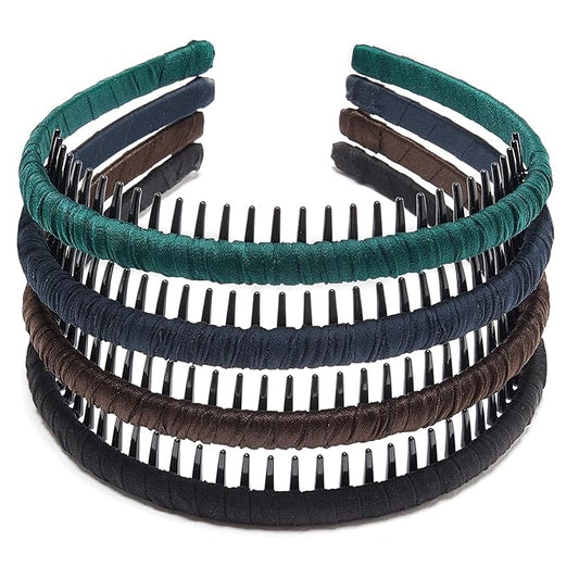 STHUAHE4PC Multicolor Protection Resin Teeth Comb Hair Hoop Hairband Headband Hair Accessories by Beauty hair (Multi-colored-No.28)