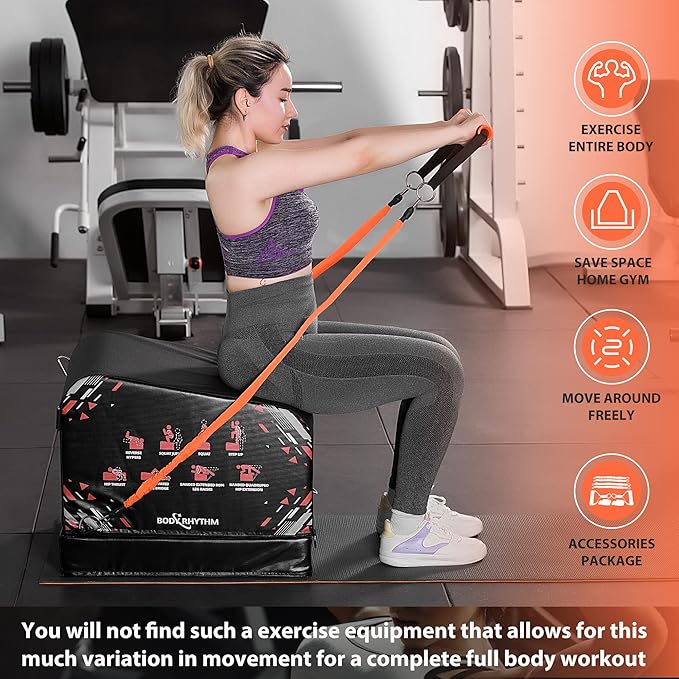 BODYRHYTHM Multi-Functional Total Body Workout Box for Hip Thrust