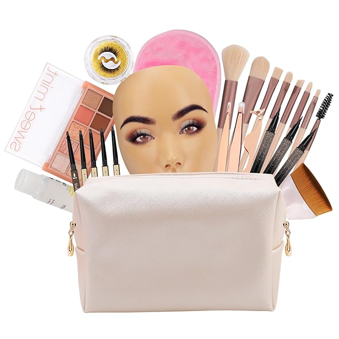 3D Makeup Practice Face Board,Reusable Silicone Makeup Practice