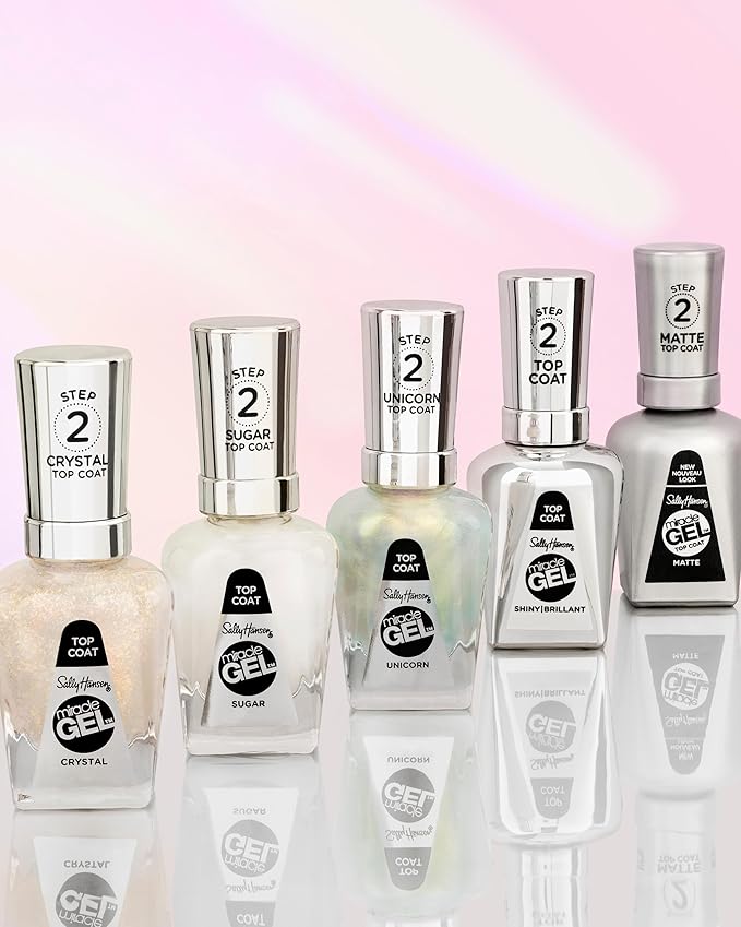 Sally Hansen Miracle Gel™, Shiny Top Coat, Long Lasting, Gel-Like Formula, No UV Lamp Needed, Clear Nail Polish