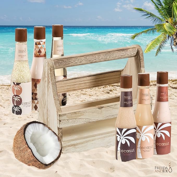 Tropical Milky Coconut Bath & Body Set Skin Care Bath for Women & Men Shower Gel, Bubble Bath, Bath Salts, Body Butter, Body Scrub, Body Lotion - Luxury Spa Set Luxury Body Care Gift Unisex