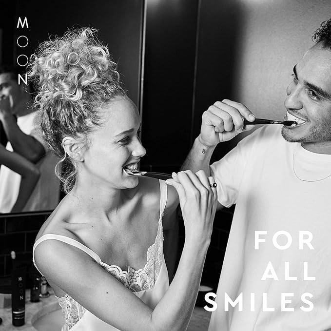 MOON Soft Bristle Toothbrush 2 x 2-Pack - 4 Extra Soft Toothbrushes for Adults, Gums & Teeth-Friendly - 720 Tapered Ultra-Fine Bristles per Brush for Gentle Deep Cleaning