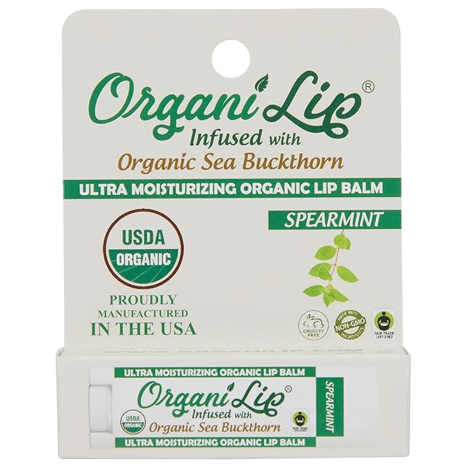 Organic Lip Balm, Spearmint Flavor, Ultra Organic,
