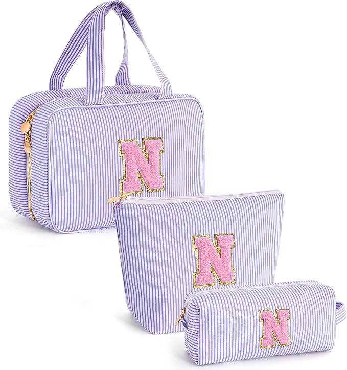Fystdtote Travel Toiletry Bag Cosmetic Bag Skin Care Bag Cute Makeup Bag Sister Wife Friend Engagement Wedding Gifts for Women Tween Girls Trendy Stuff Thank You Gift - Lavender,N