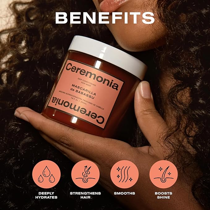 Ceremonia Mascarilla de Babassu Oil and Cupuaçu Butter Deep Conditioning Hair Mask, 7.8 Fl Oz | 230 mL