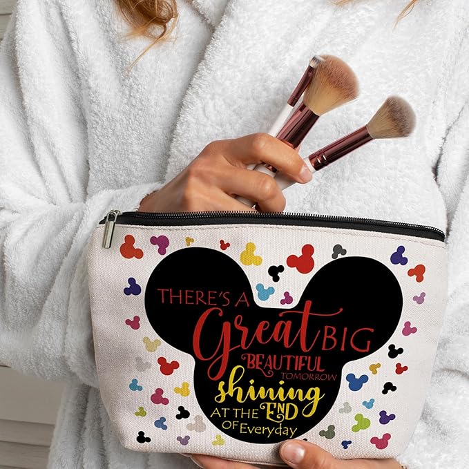 CLHHM Cartoon Mouse Makeup Bag, Fairytale Fans Mouse Family Cosmetic Bag Gift for Women, Teens, Animal Lovers, Sister, Birthday, Graduation, Mother’s Day Gift Idea, Christmas Gifts
