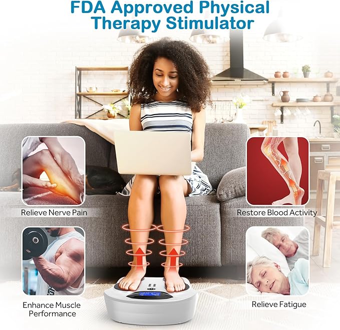 Creliver Foot Nerve Muscle Stimulator Pro, TENS & EMS Foot Massager for Neuropathy, Circulation and Body Pain Relief, Electric Feet Legs Blood Circulation Machine, FSA or HSA Eligible