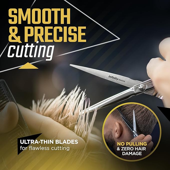 Fagaci Professional Hair Cutting Scissors 5.5” Super Sharp Thin Blades, 440C Steel for Maximum Precision Hair Scissors for Women & Men, Lightweight Hair Shears for Hair Cutting, Barber Scissors