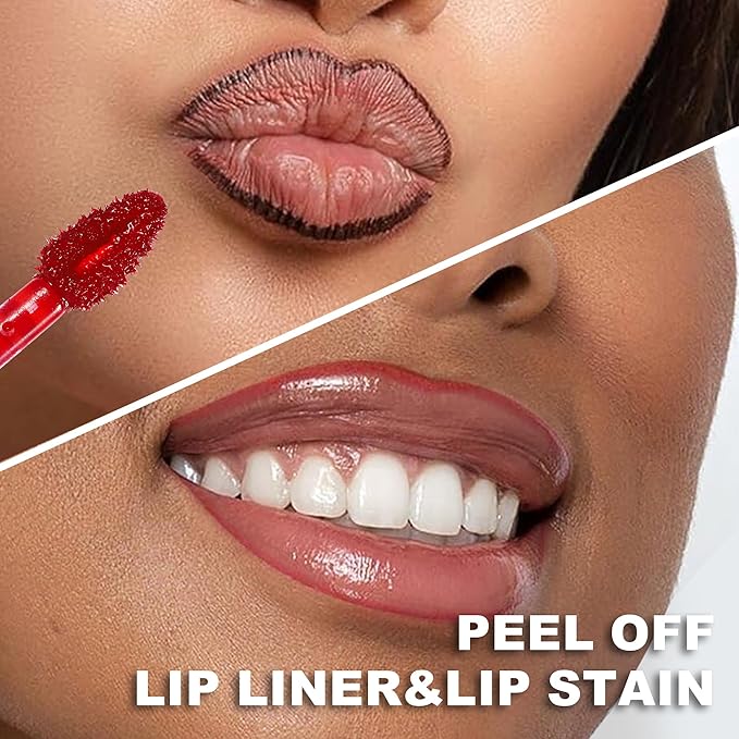 Peel Off Lip Tint, Wipe-On Colour Liquid Lipsticks, Glaze,
