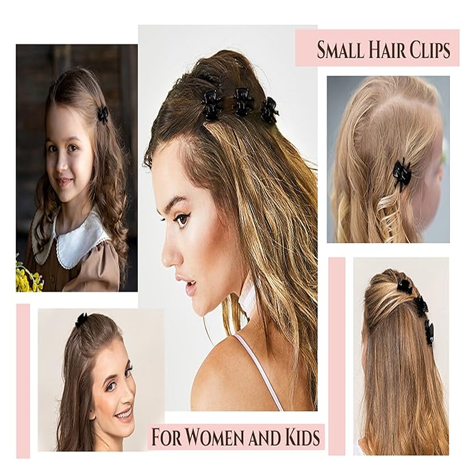 22 Pcs Small Hair Clips Black Hair Claw Clips for Girls Women, 3cm Hair Clips for Kids and Adult DIY, Stying Hairstyles, Stable Grip, Non-slip Multifunction Hair Accessories.