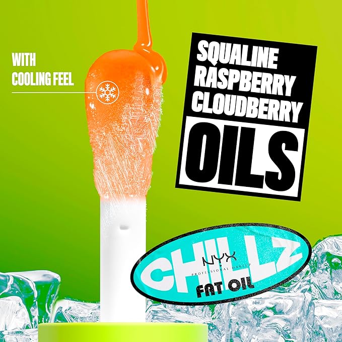 NYX PROFESSIONAL MAKEUP Fat Oil Chillz, Moisturizing, Shiny and Vegan Tinted Lip Gloss - Citrus Chiller (Sheer Orange)