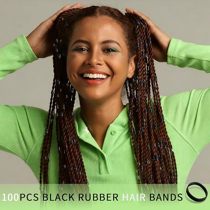 Teenitor 220Pcs Bobby Pins, Hair Ties and Rubber Hair Bands, 100pcs Black Bobby pins for Women 100pcs Hair Elastics 20pcs Seamless Hair Ties, Hair Accessories for Women Black