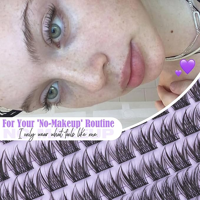 Natural Lash Clusters 8MM 10MM 12MM Eyelash Clusters Short Wispy DIY Spider Lash Extensions CC Curve Individual Lashes Fluffy Cluster Eyelash Extensions for Clean Girl & No Makeup