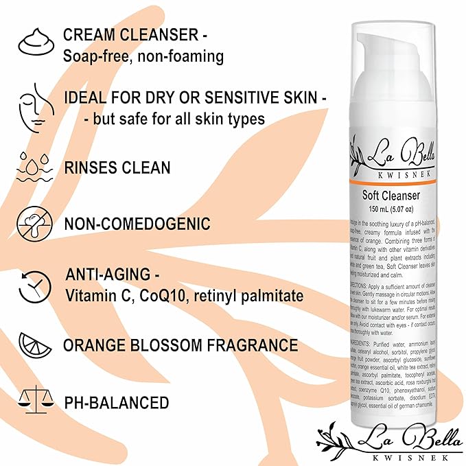 La Bella Kwisnek Soft Cleanser - Gentle Soothing Non-foaming Cream Cleanser with Vitamin C
