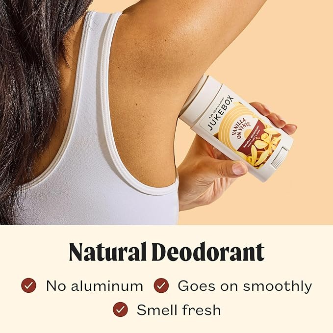 JUKEBOX Natural Deodorant for Women–Vanilla on Vinyl Scent-Aluminum-Free, No Baking Soda, No Harsh Chemicals, Odor Blocking Technology, Vanilla Bean, Ylang Ylang, Amber-a Dr. Squatch Brand-2.65oz