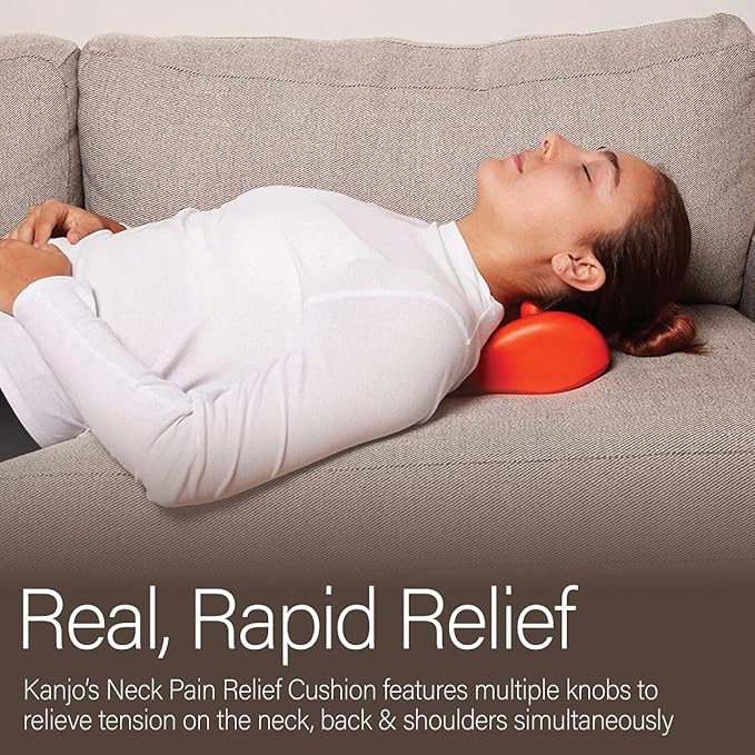 Kanjo Acupressure Neck Pain Relief Cushion | Cervical Traction Device & Acupressure Cushion for Muscle Tension & Relaxation | Helps Relieve Neck & Shoulder Pain | Blue