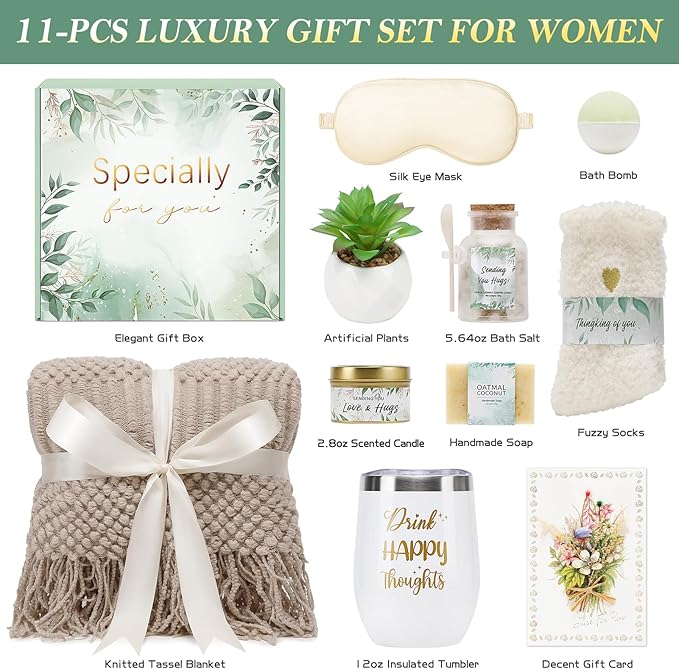 Self Care Gifts Spa Gifts for Women, Birthday Gifts Get Well Soon Gifts for Women Care Package, Sympathy Gift Baskets, Thinking of You Valentine's Day Gifts for Her Wife Girlfriend Mom Sister Friend