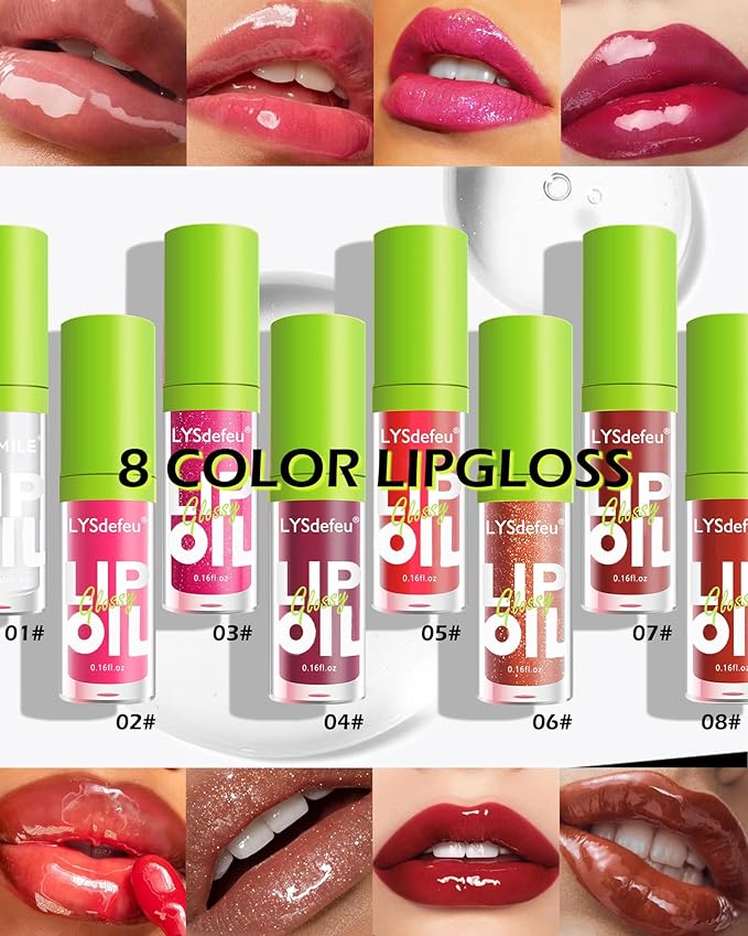 Hydrating Lip Glow Oil-1Pcs Tinted Plumping Lip Oil Gloss,Fat Oil Lip Gloss,Big Brush Head lip glaze,Clear Lip Gloss Plumping,Long Lasting Nourishing Non-sticky Fresh Lip Care Oil Drip for Women-01#