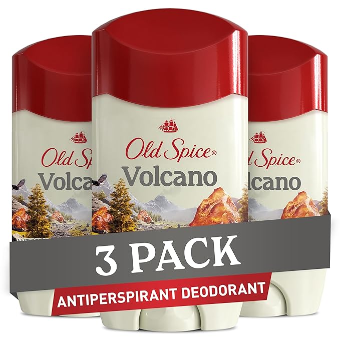 Old Spice Men's Antiperspirant & Deodorant Volcano with Charcoal, 48 Hr Odor Protection, 2.6oz (Pack of 3)