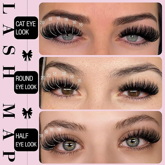 Fluffy Eyelash Clusters Kit Waterproof DIY Lashes Extension Kit Wispy Volume D Curl Cluster Eyelash Extensions Kit Mink Individual Lashes Kits with Bottom Eyelashes (Volume 240pcs D Curl)