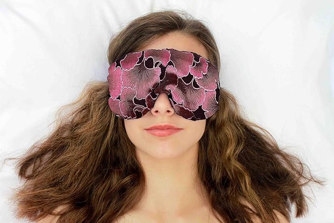 Candi Andi Handmade Weighted Sleep Eye Mask Yoga Pillow - Flax Seed Fill - Lavender Scented - Chocolate Ginkgo - TEMFL-CG