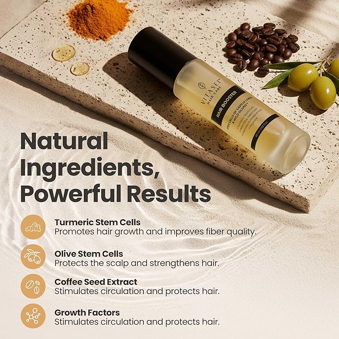 Vitasei Hair Booster 2 Fl Oz (2 Pack) – Revitalizing Serum with Capilia Longa, Wild Olive Stem Cells & Arginine – Peptide-Enriched Hair Tonic Supports Thicker, Stronger Hair – For Women & Men