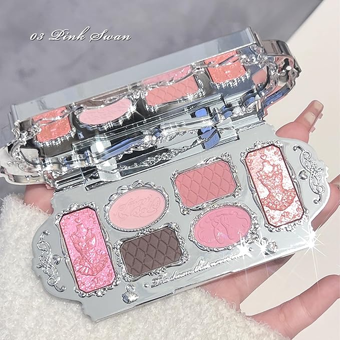 Flower Knows Feb-The Heartfelt Affair Kit,16 Pieces Makeup Gift Kit,Includes Make-up Palette,Lipgloss,Eyeshadow,Blush,Brow Pencil,Hand Mirror,Brush,Perfect Valentine,Make Up Gift for Women&Girls