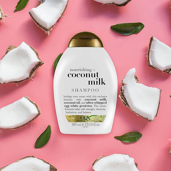 OGX Nourishing Coconut Milk Shampoo | For Strong Hair | With Coconut Oil | Egg White Protein | Sulfate-Free